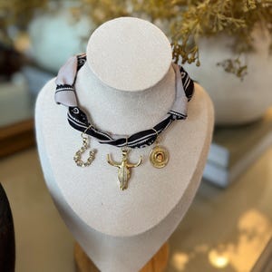 Western Bandana Charm Necklace