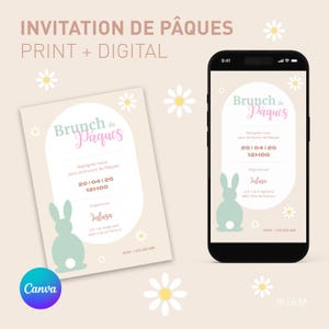 Invitation Pâques Brunch, Déjeuner, Dîner