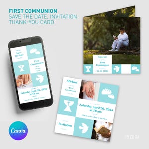 Invitation First Communion, Save the date, Thank-you Card