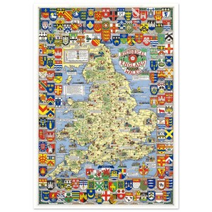 Mapa histórico de Inglaterra y Gales - Reproducción de mapas antiguos