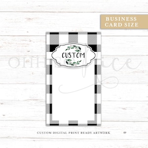 Custom: Buffalo Plaid Laurel Write On Card/Tag for Treats and Cookies - Visitenkartengröße - 2x3,5