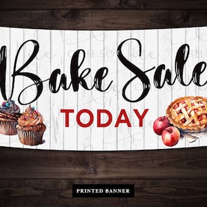 ENVÍO RÁPIDO / Cartel de venta de pasteles de hoy impreso en vinilo con ojales