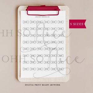5 Sizes | BOW TIE Royal Icing Transfer Template | Instant Download Transfers - Bowtie