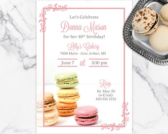 Macaron Bakery Party Invitation Download