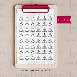 5 Sizes | HP Hallows Symbol Royal Icing Transfer Template | Instant Download | Halloween Transfers