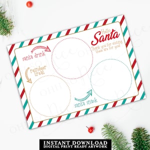 7" X 5" / Supporto per biglietto per biscotti Hello Santa con macchie di dolcezza / Download istantaneo