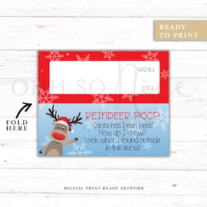 5" Wide | Reindeer Poop found in the snow Bag Topper | Instant Download