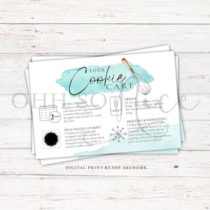 6 "X 4" | Cookie Care Karte | Druckfertig | Sofort Download