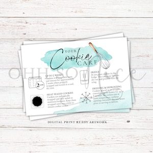 6" X 4" | Cookie Care Card | Ready to Print | Instant Download