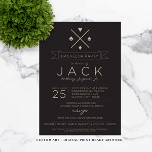 Poker Bachelor Party Invitación Descargar