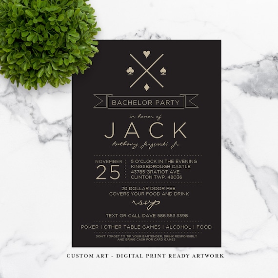 Poker Bachelor Party Invitation Download - Etsy