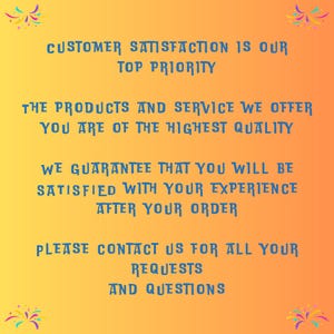 Puede incluir: Imagen con un fondo degradado de amarillo a naranja, con texto azul. El texto dice: "LA SATISFACCI&Oacute;N DEL CLIENTE ES NUESTRA PRIORIDAD PRINCIPAL." Otros textos incluyen garant&iacute;as sobre la calidad del producto y la satisfacci&oacute;n del cliente.