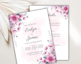 Bridal Shower Invitation Template Editable Canva Wedding Shower Invite Printable Bridal Invite Elegant Wedding Invitation Bride to Be Invite