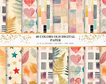 Pacchetto di sfondi vintage, 40 sfondi estetici, sfondi retrò a colori, sfondi minimalisti con texture, pacchetto di sfondi per telefono e desktop