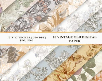 10 Vintage Floral Wallpapers, Aesthetic Flower Backgrounds, Cottagecore Wallpaper, Botanical Desktop, Phone Wallpaper Set Feminine Aesthetic