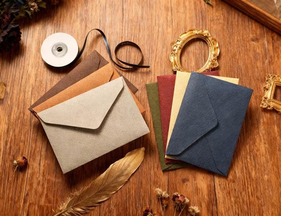 Vintage linen envelope,6.3x4.45inch,Returning letters,Wax sealed envelope,Gift card/Invitation letter/Greeting card/Wedding invitation card
