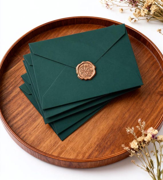 Dark Green Envelope Series,Vintage Envelope,Gift Card & Greeting Card Envelopes for All Occasions,High-Quality Stationery
