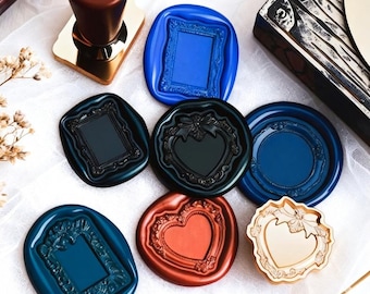 Photo Frame Series Wax Seal Stamp, Flower Frame Seal,3D Relief Seal,Wedding Invitation Seal,Envelope Decoration Seals,Gift Card Seal