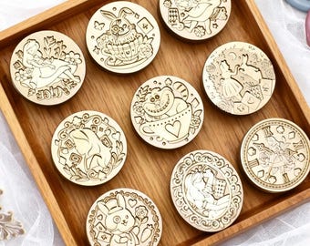 Timbro con sigillo in ceralacca serie "Fiaba World", sigillo a forma di coniglio, regalo personalizzato, sigillo per invito a nozze, sigilli per decorazioni di buste, sigillo per biglietti regalo