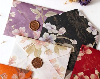 Flower envelope Set,Wedding Invitation Envelopes,Gift Card & Greeting Card Envelopes for All Occasions,High-Quality Stationery