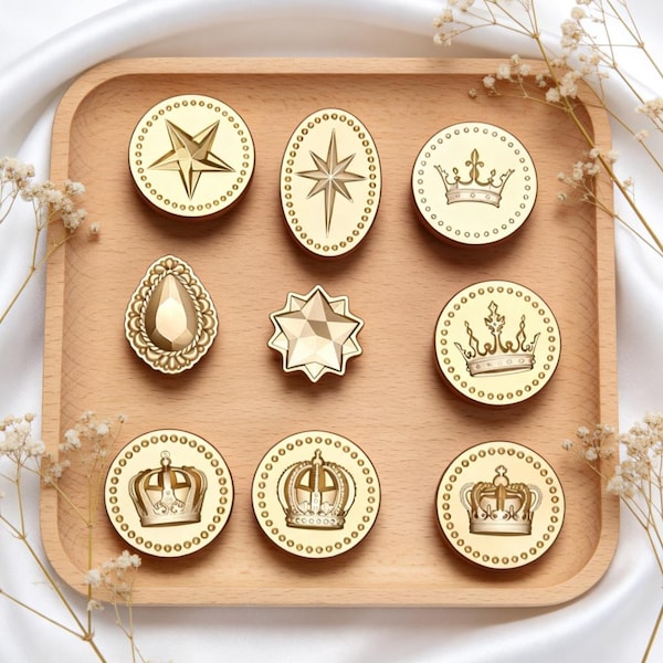 Luxury Crown Series Wax Seal Stamp,Antique Royal Crown Seal,Wedding Invitation Stationery,Custom Envelope Stamp,Gift Decor Craft Accessory