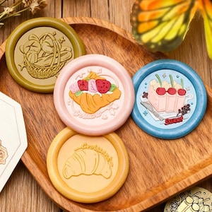 Sello de cera de la serie Postres, Sello para pasteles, Sello para pan, Sello para helados, Sello para fiestas de cumpleaños, Regalo para el Día del Niño, Sello DIY