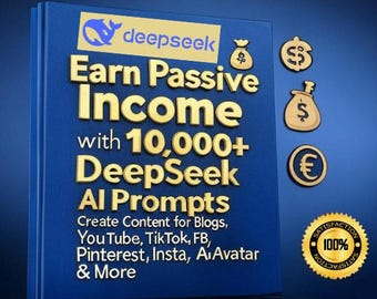 Earn Passive Income with 10,000+ DeepSeek AI Prompts - Create Content for Blogs, Youtube, TikTok, Facebook, Pinterest, insta, Avatars & More