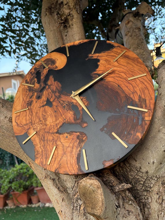 orologio legno e resina