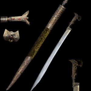 Historisches Yatagan Schwert mit Samt Scheide