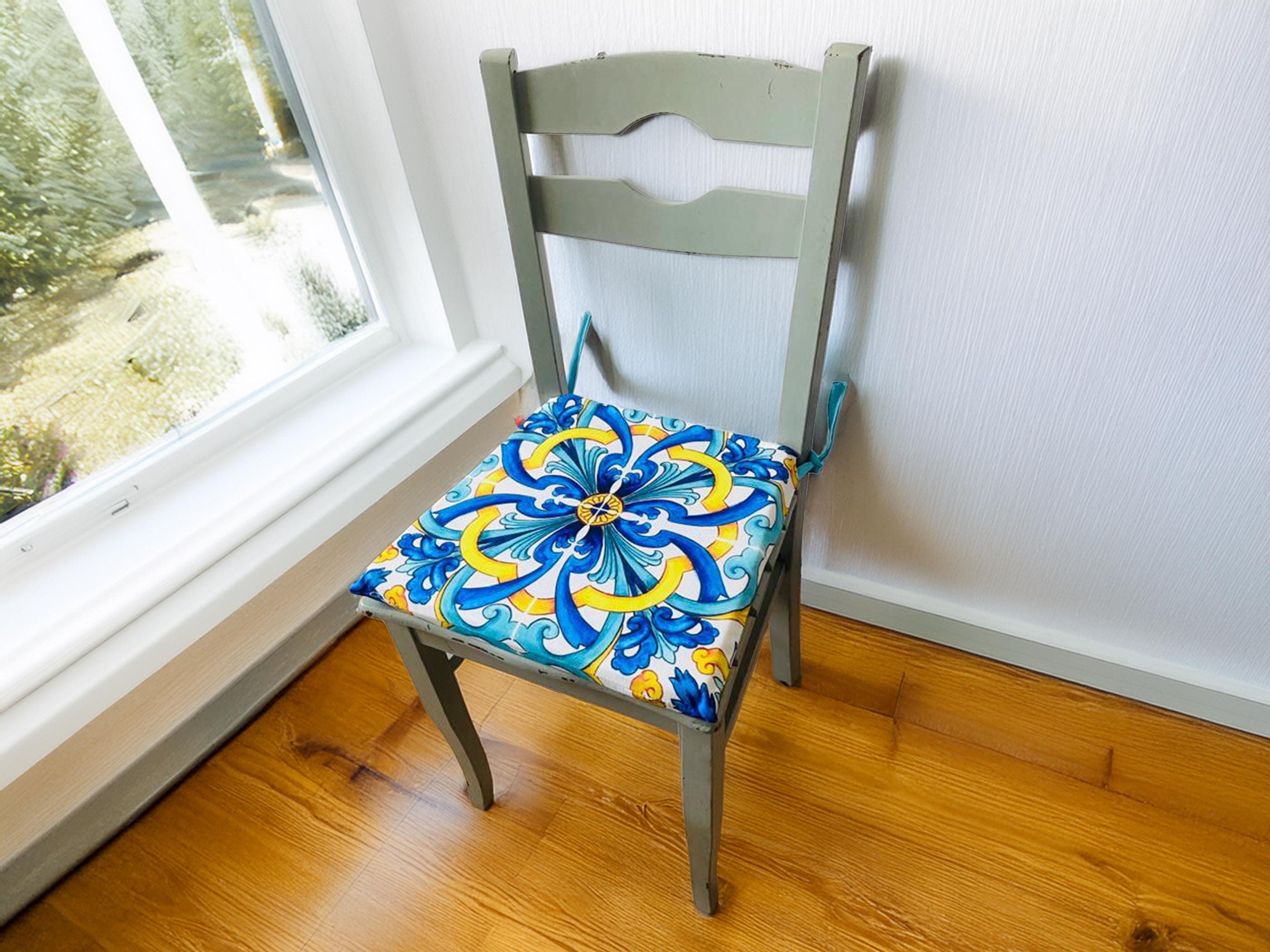 Set 4 Cuscini Per Sedie Da Cucina Con Cinghie - Trapenzo 43x41cm | Imbottitura In Spugna Alta Densità - Foto 9