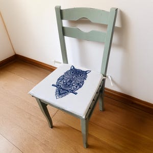 Chair Cushions in Vibrant Mandala Patterns, Handmade Custom-Fit Seat Pads with Ties & Premium Foam Insert