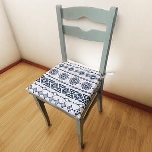 Chair Cushions in Vibrant Oriental Patterns, Handmade Custom-Fit Seat Pads with Ties & Premium Foam Insert