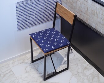 Cojín de silla náutico hecho a mano: cojín de asiento a medida con lazos