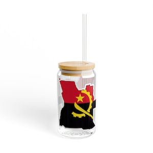 Angola-Trinkglas, 473 ml – perfekt für Feiern, Geschenke, Heimdekoration, Partys und den täglichen Gebrauch, mit Angola-Karten- und Flaggen-Design