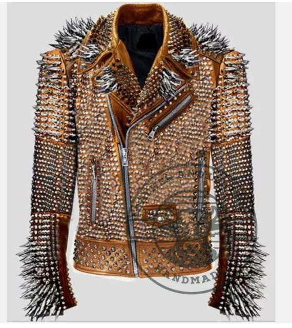 metal handmade leather coats