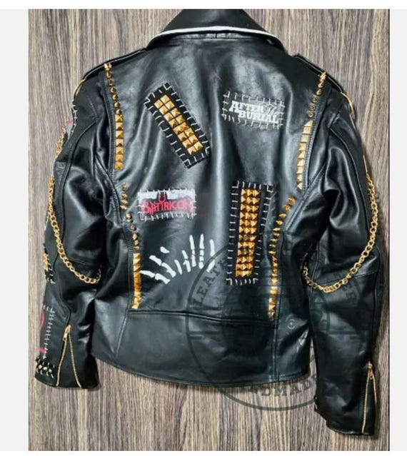 Men's Rock Band Leather Jacket – Alice Cooper & Guns N' Roses