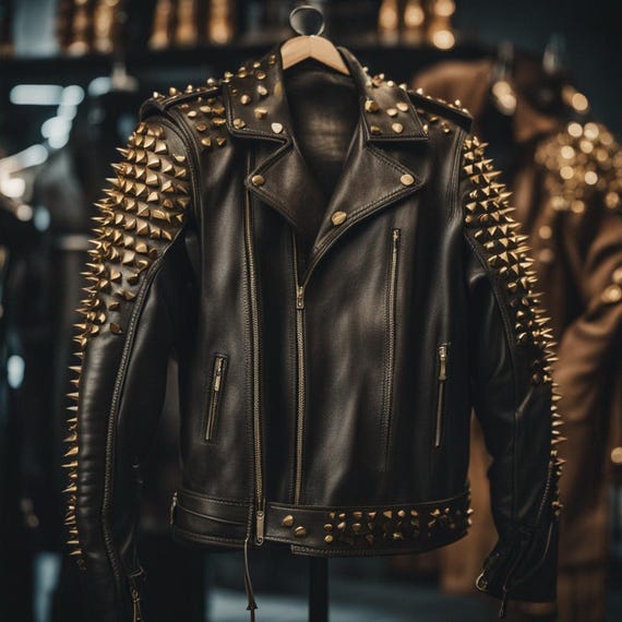 Jaqueta de couro preta masculina feita à mão – Jaqueta de