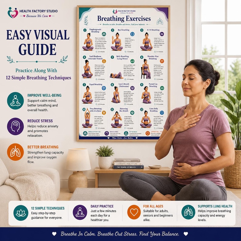 Relaxation Plan.pdf Breathing Exercises Printable PDF | Mindfulness Breathing Poster ...