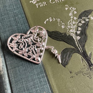 Vintage Filigrane Herz Pin Blume Fee Brosche Faery Charm Silber Gold Finish Vintage Nachlass Schmuck Signiert Danecraft Cottagecore Ästhetik