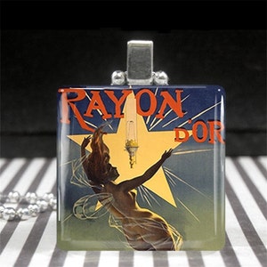 Colar de fada estrela charme vintage publicidade arte rayon d&#39;or efêmera pingente de vidro jóias fairycore presentes para mulher