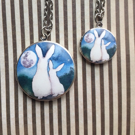 I Love You To The Moon And Back Bunny Necklace Rabbit Mother Etsy