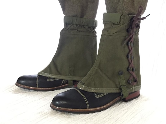Vintage Belgian Army Gaiters – Heavy Duty Canvas – Military Surplus – Pair