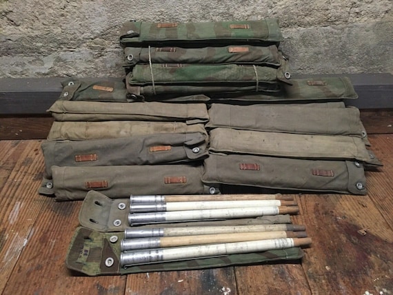 Vintage WW2 Half Shelter Pup Tent Pole Stake Kit Army Green Military Surplus Bushcraft Gear Emergency Shelter Supplies Camping Army Gifts Etsy Canada