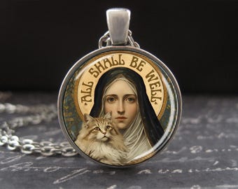 Julian of Norwich All Shall Be Well Necklace Author of Revelations of Divine Love Patron Saint of Solitary Women, Writers and the Anxious