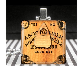 Ouija Board Necklace Gothic Silver Old English Initial Necklace Planchette Pendant Custom Letter Plancette Jewelry for Men Boyfriend