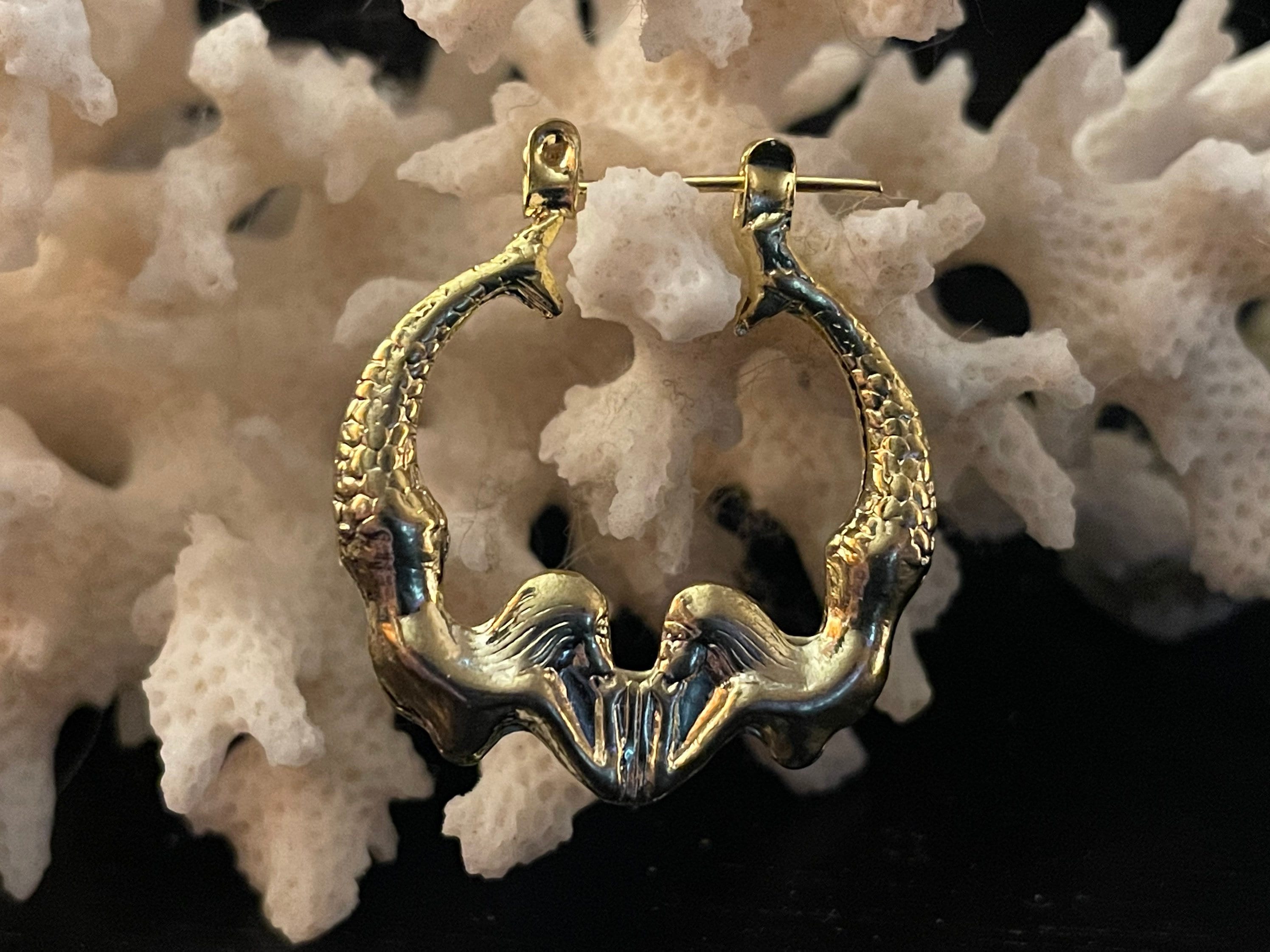 Boucles D'oreilles Vintage Années 90 - Clip Plaqué Or, Style Rétro - Occasion