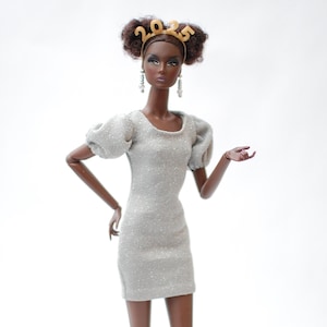 Fashion Royalty 11 inch doll 1:6 scale silver party dress