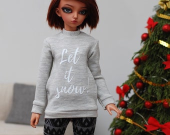 Christmas Xmas winter sweatshirt for Minifee MSD BJD Let it snow