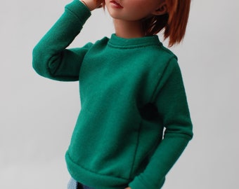 Dark green jumper sweatshirt for bjd  minifee MSD FR16 and other 1/4scale