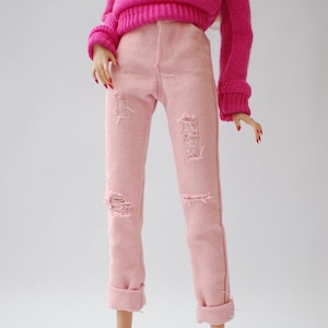 Fashion Royalty 11.5 inch doll Princess pink ripped pants detailed scale 1/6 1:6